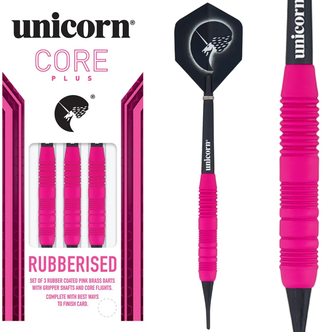 Unicorn Core Plus Soft Tip Darts - Rood - 3 Stuks - afbeelding 6 van 6