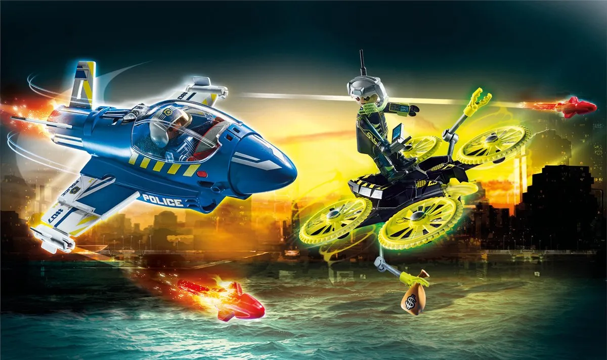 Playmobil City Action Politiejet Drone-achtervolging 70780 - Multicolor