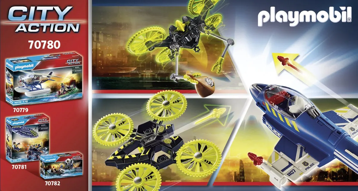 Playmobil City Action Politiejet Drone-achtervolging 70780 - Multicolor - afbeelding 6 van 6