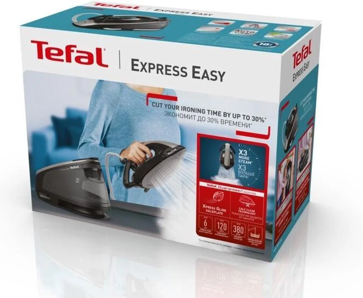 Tefal Express Easy SV6140 Stoomgenerator 2200W - 6 bar - 1,7L - Zwart