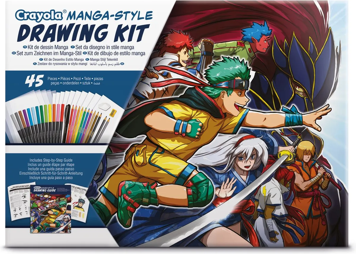 Crayola Manga Tekenen Hobbypakket - 45 Onderdelen - Veelkleurig