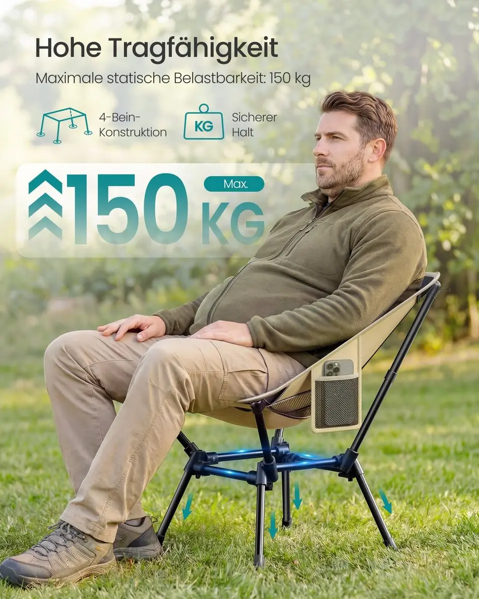 Songmics Campingstoel Opvouwbaar - 150kg