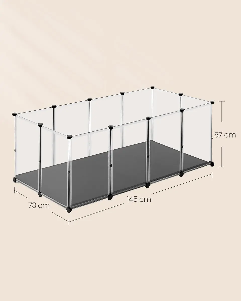 Songmics Puppyren Modulaire Ren 145x73x57cm - Zwart