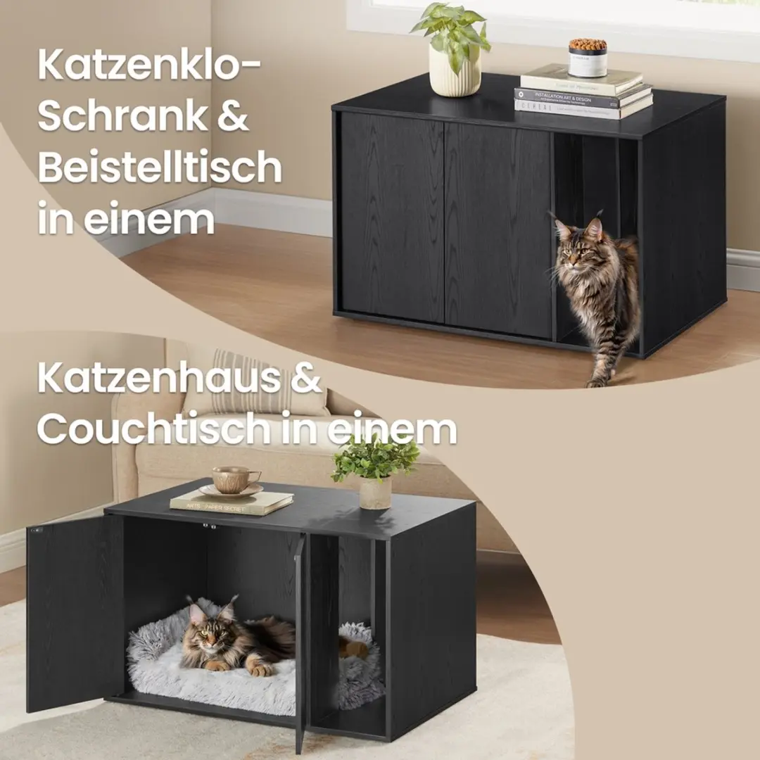 Songmics Kattenbakkast - Grote Katten - Zwart