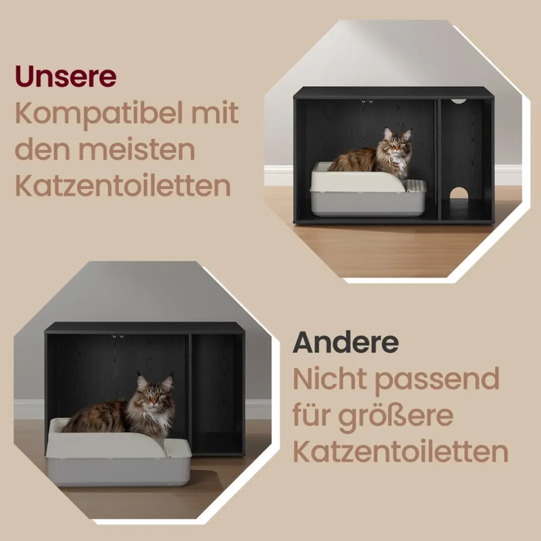 Songmics Kattenbakkast - Grote Katten - Zwart