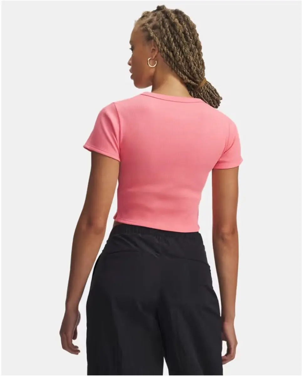 Under Armour UA Rival Rib Baby Tee - Vrouwen S - Roze - afbeelding 6 van 6