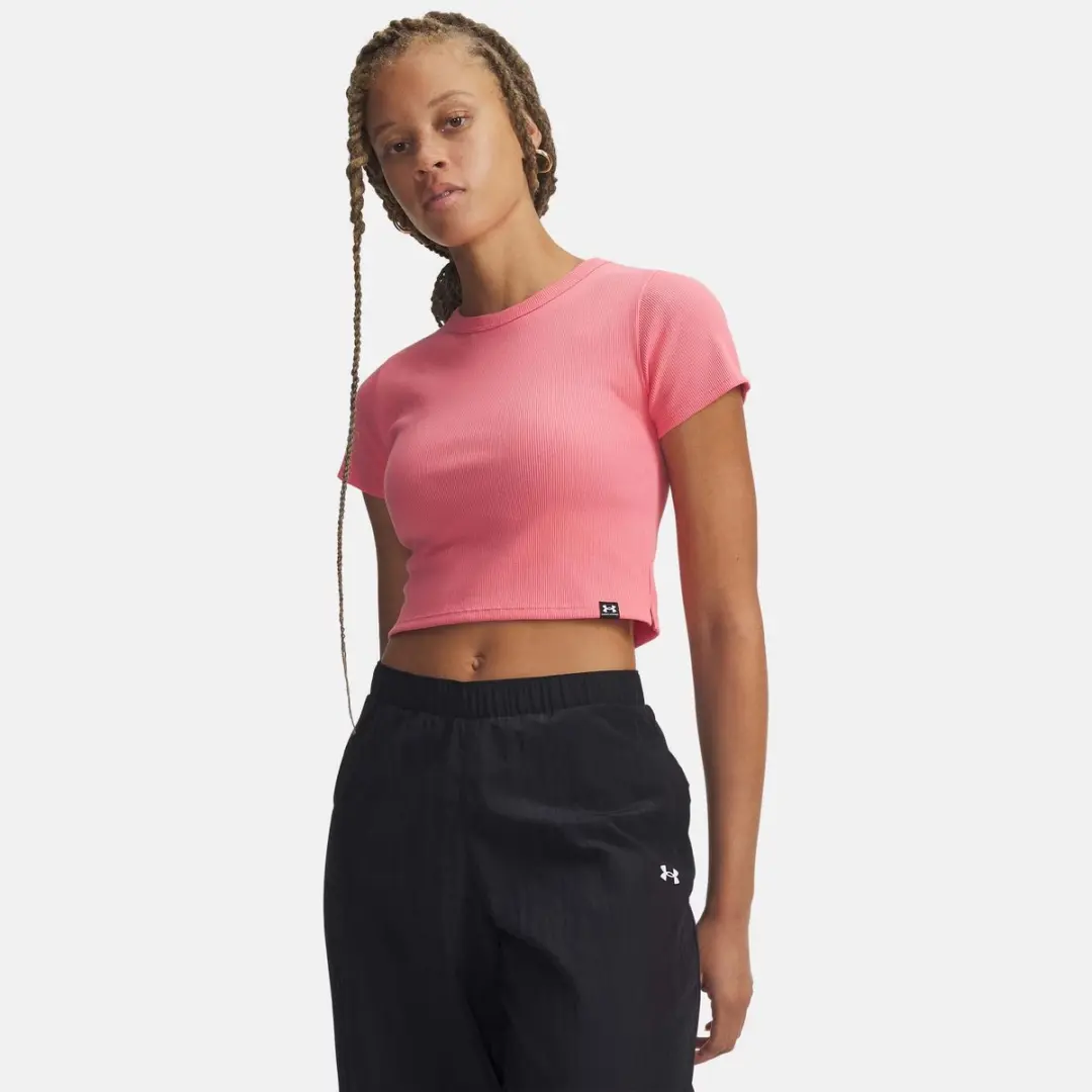 Under Armour UA Rival Rib Baby Tee - Vrouwen S - Roze