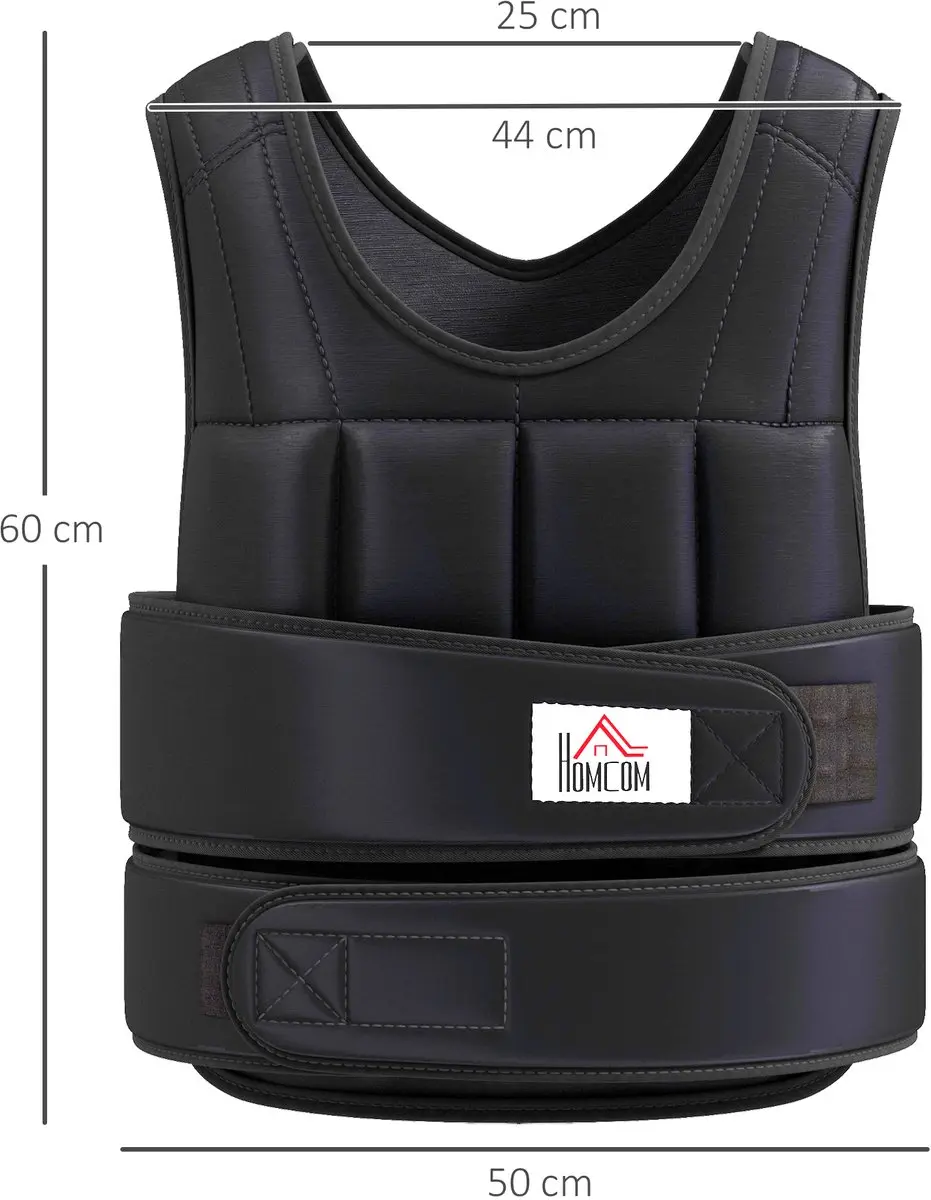 Homcom Gewichtsvest - Zwart - 60x50x17cm