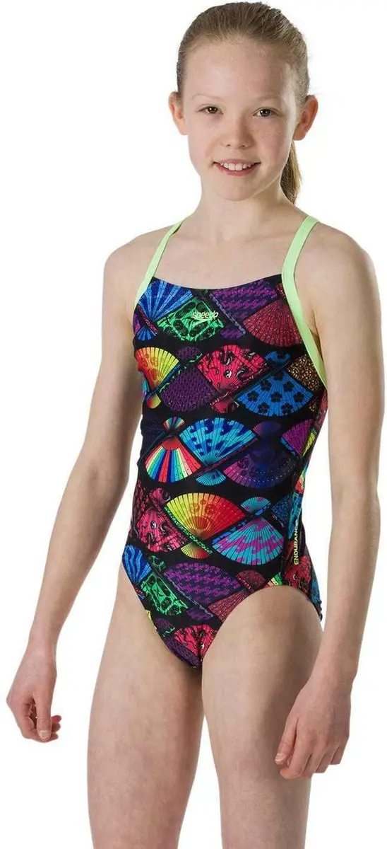 Speedo End Tranquilfan AllDIG Thinstrap Crossback - Maat 146 - Zwart