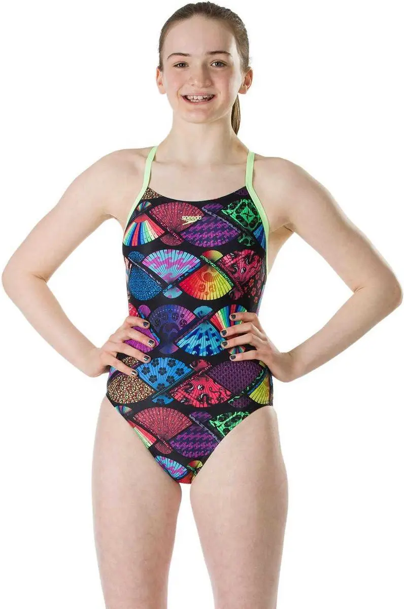 Speedo End Tranquilfan AllDIG Thinstrap Crossback - Maat 146 - Zwart
