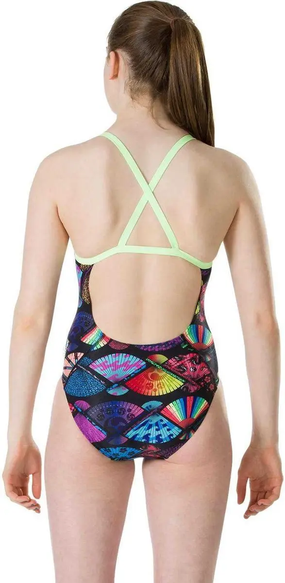 Speedo End Tranquilfan AllDIG Thinstrap Crossback - Maat 146 - Zwart