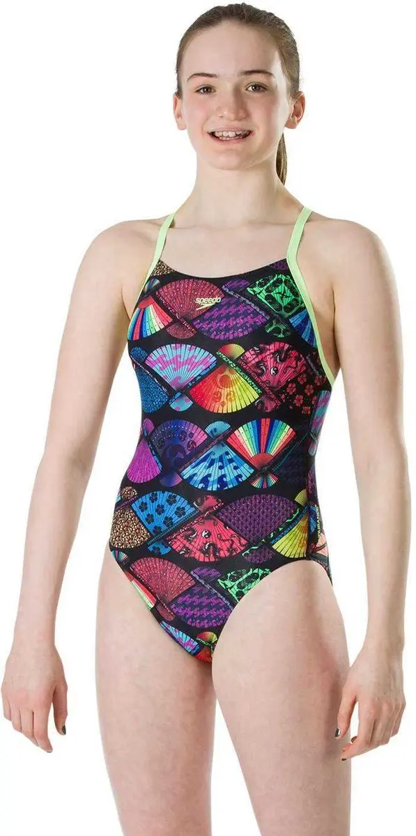 Speedo End Tranquilfan AllDIG Thinstrap Crossback - Maat 146 - Zwart