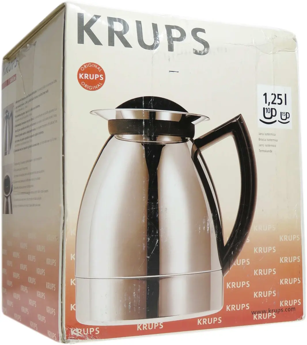 Krups F15B0C RVS Thermoskan 1,25L - Zilverkleurig