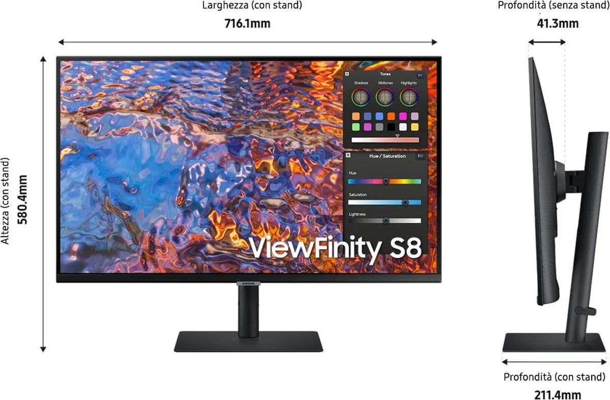 Samsung ViewFinity S8 LS32B800PXU Monitor 4K 32 Inch