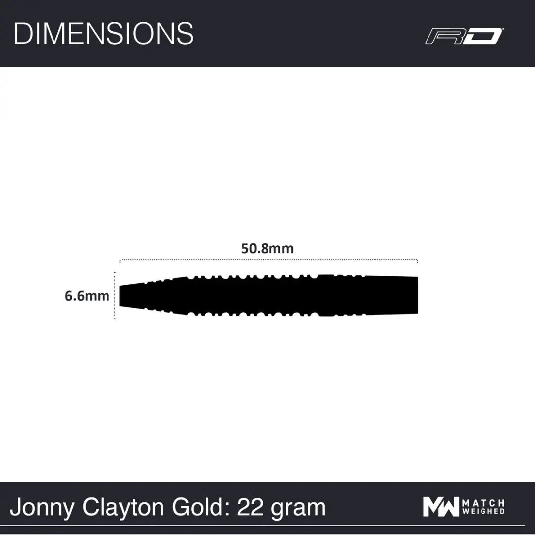 Red Dragon Jonny Clayton Gold 90% Dartpijlen - 3 Stuks