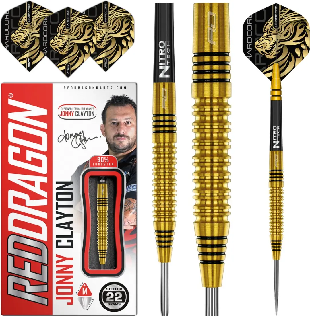 Red Dragon Jonny Clayton Gold 90% Dartpijlen - 3 Stuks