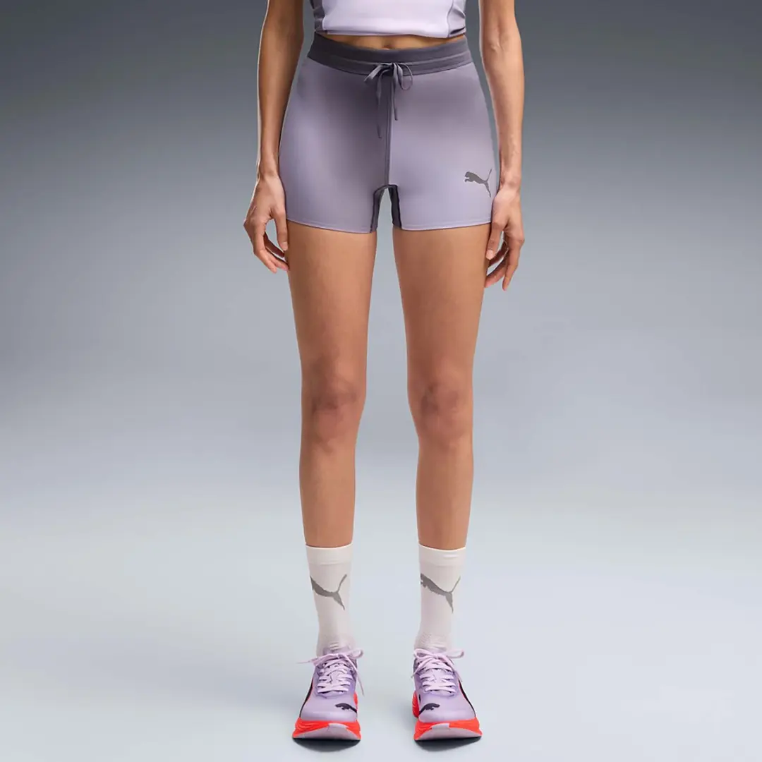PUMA W Lightspeed 3 AOP Short Tight Broek S - Blauw