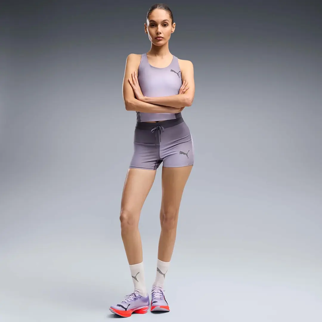 PUMA W Lightspeed 3 AOP Short Tight Broek S - Blauw