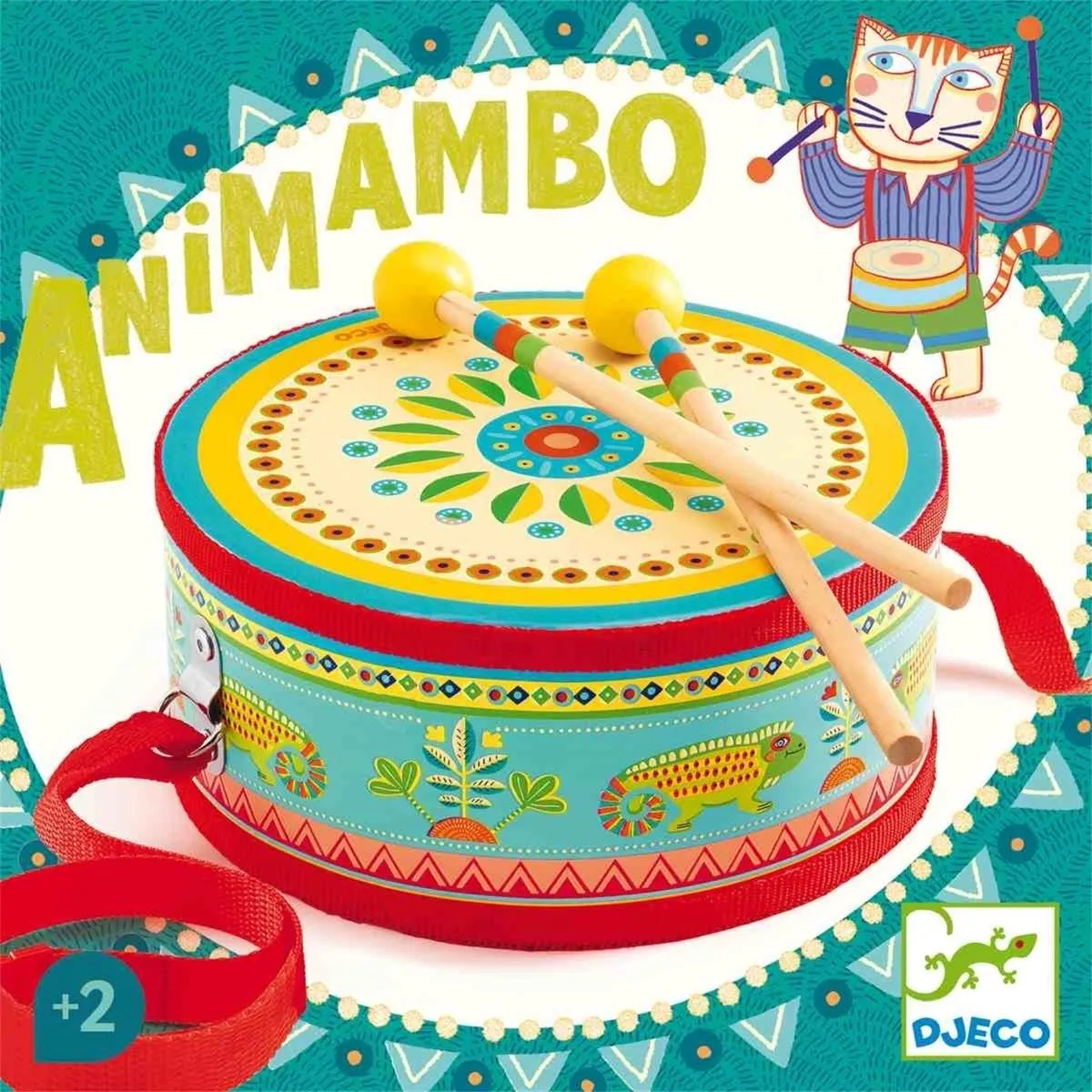 Djeco Tambour Muziekinstrument - Multicolor - afbeelding 3 van 4