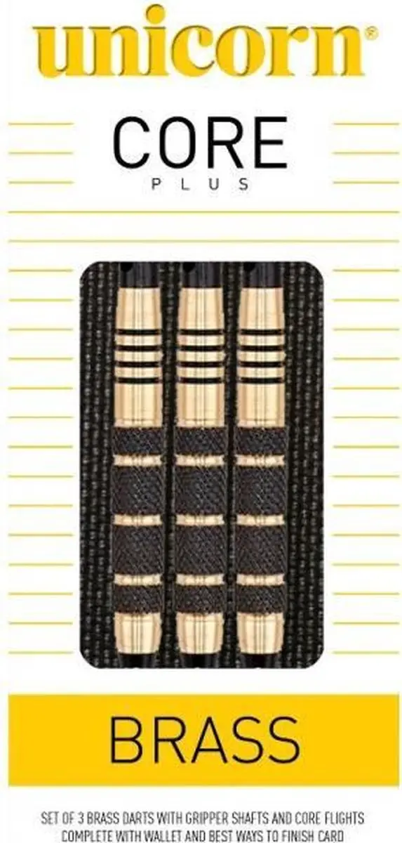 Unicorn Core Plus Dartpijlen UN-08644 - 3 Stuks - Zwart/Goud - afbeelding 3 van 6