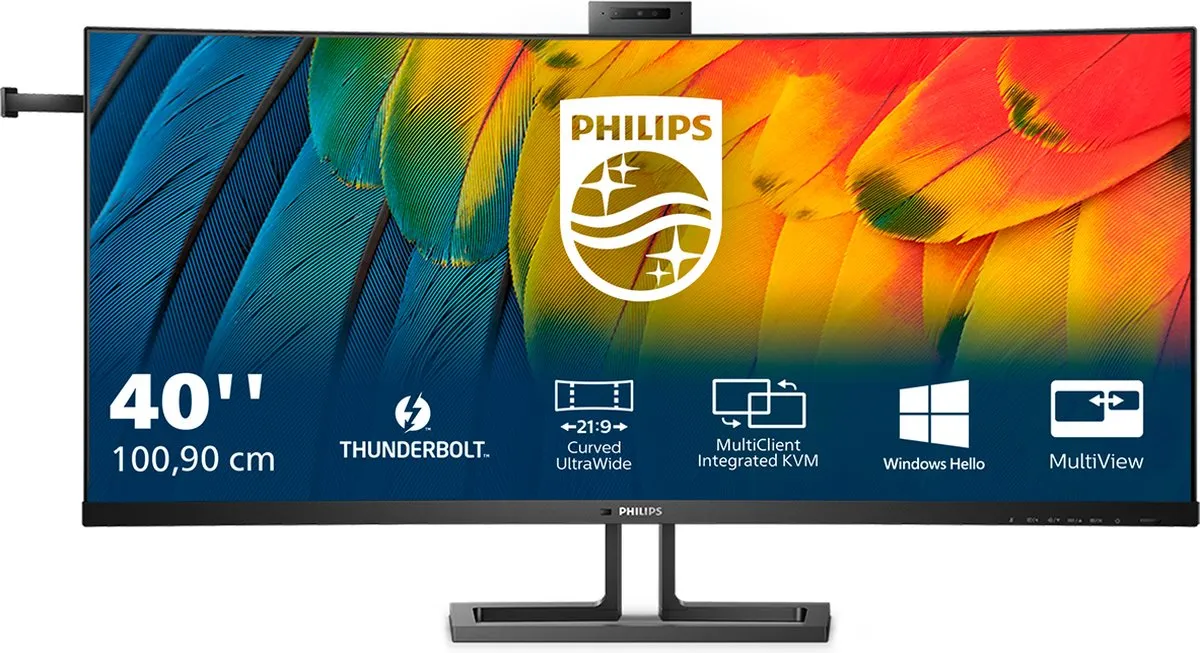 Philips 40B1U6903CH 6000 Series Curved Monitor 39.7" WUHD - 5120x2160 - 75Hz - IPS - Thunderbolt 4 - Textuurzwart - afbeelding 6 van 6