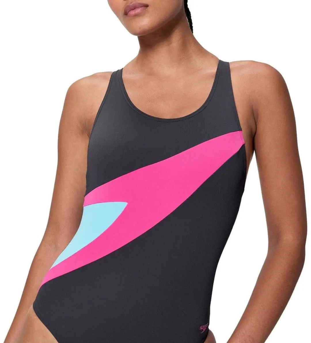 Speedo Hyperboom Butterfly Back Dames Sportbadpak 36 - Zwart/Roze