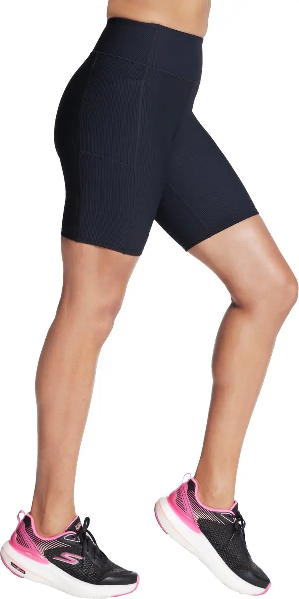 Skechers Go Flex Rib High Waisted 8 Inch Bike Short - L