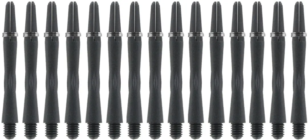 Bull's Carboni Shaft Medium + Ring 5 Stuks - Zwart