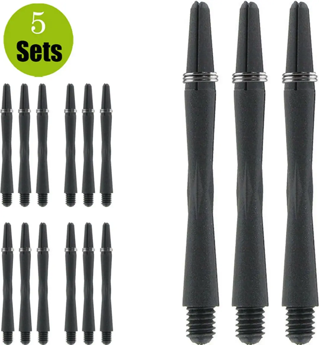 Bull's Carboni Shaft Medium + Ring 5 Stuks - Zwart