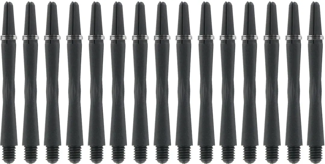 Bull's Carboni Shaft Medium + Ring 5 Stuks - Zwart