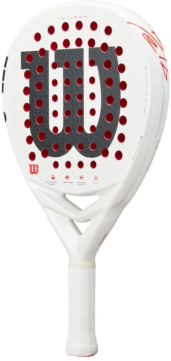 Wilson Bela Ls V3 Padelracket - Wit/Rood - afbeelding 4 van 6