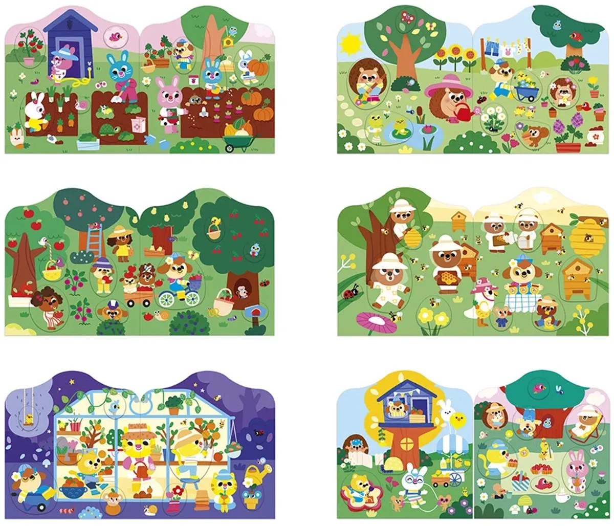 Janod Stickerboek De Tuin - 12 Pagina's + 8 Stickerpagina's - Multicolor