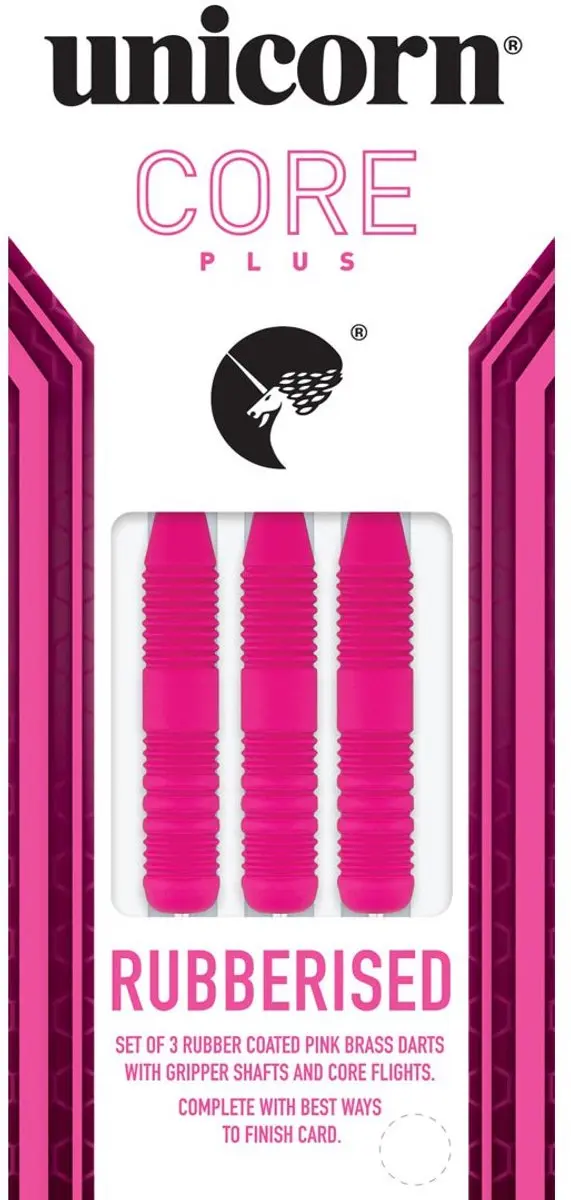 Unicorn Core Plus Rubberised Dartpijlen 3 Stuks - Roze