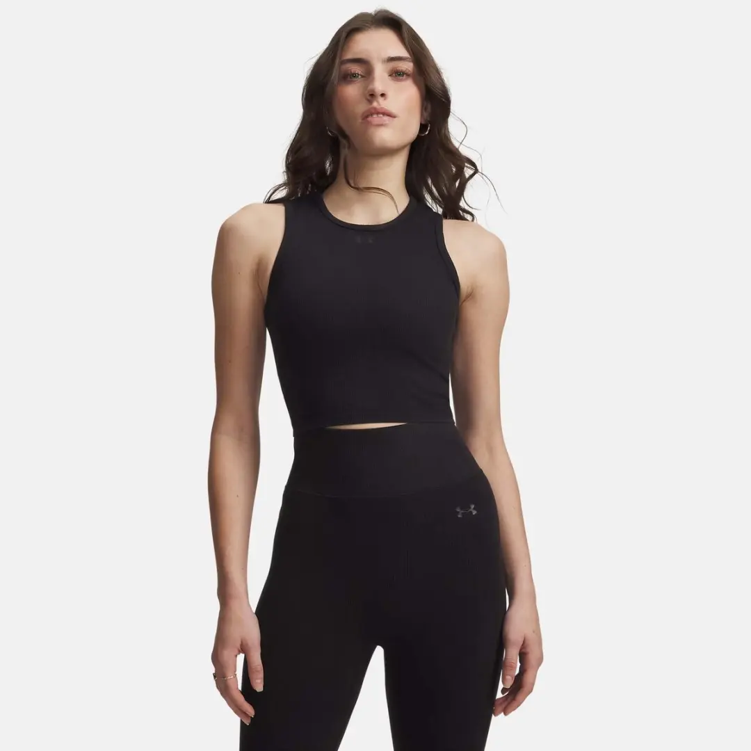 Under Armour Seamless Cotton Hand Tank - Vrouwen M - Zwart