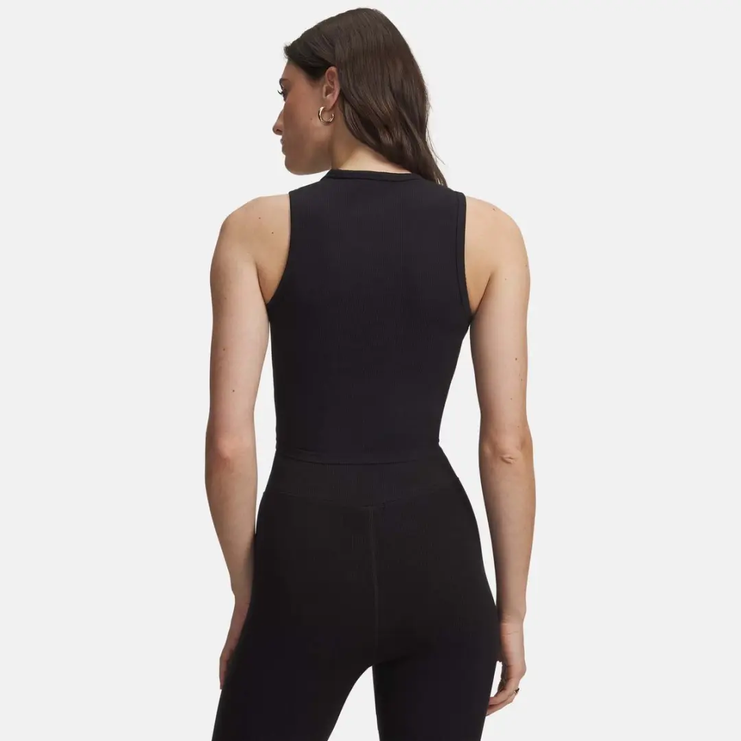 Under Armour Seamless Cotton Hand Tank - Vrouwen M - Zwart