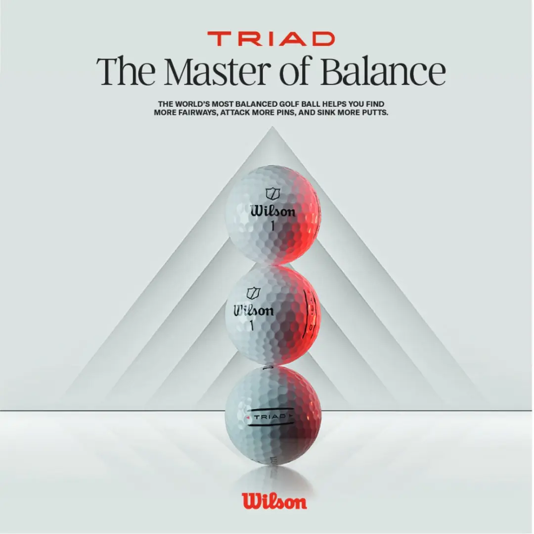 Wilson Triad Golfballen Wit - 12 Stuks - afbeelding 2 van 4