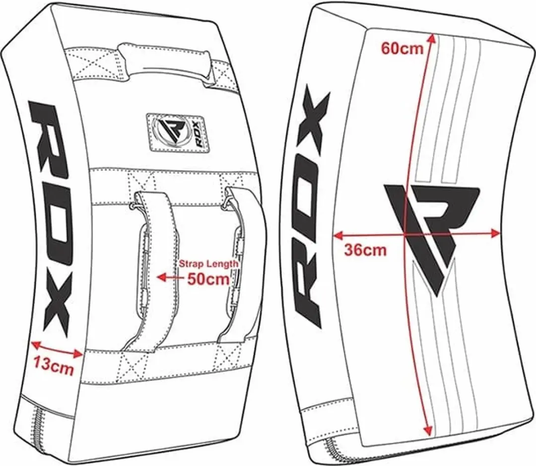 RDX Sports T1 Gel Padded Curved Kick Shield - Rood