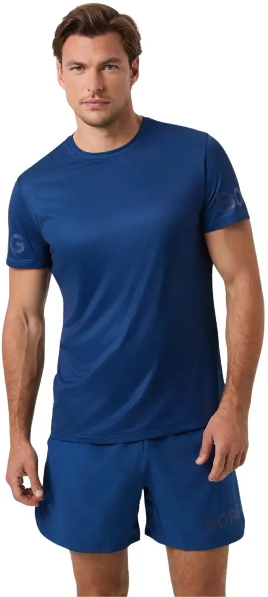 Björn Borg Heren Sportshirt Korte Mouw - Asphalt Grijs XL