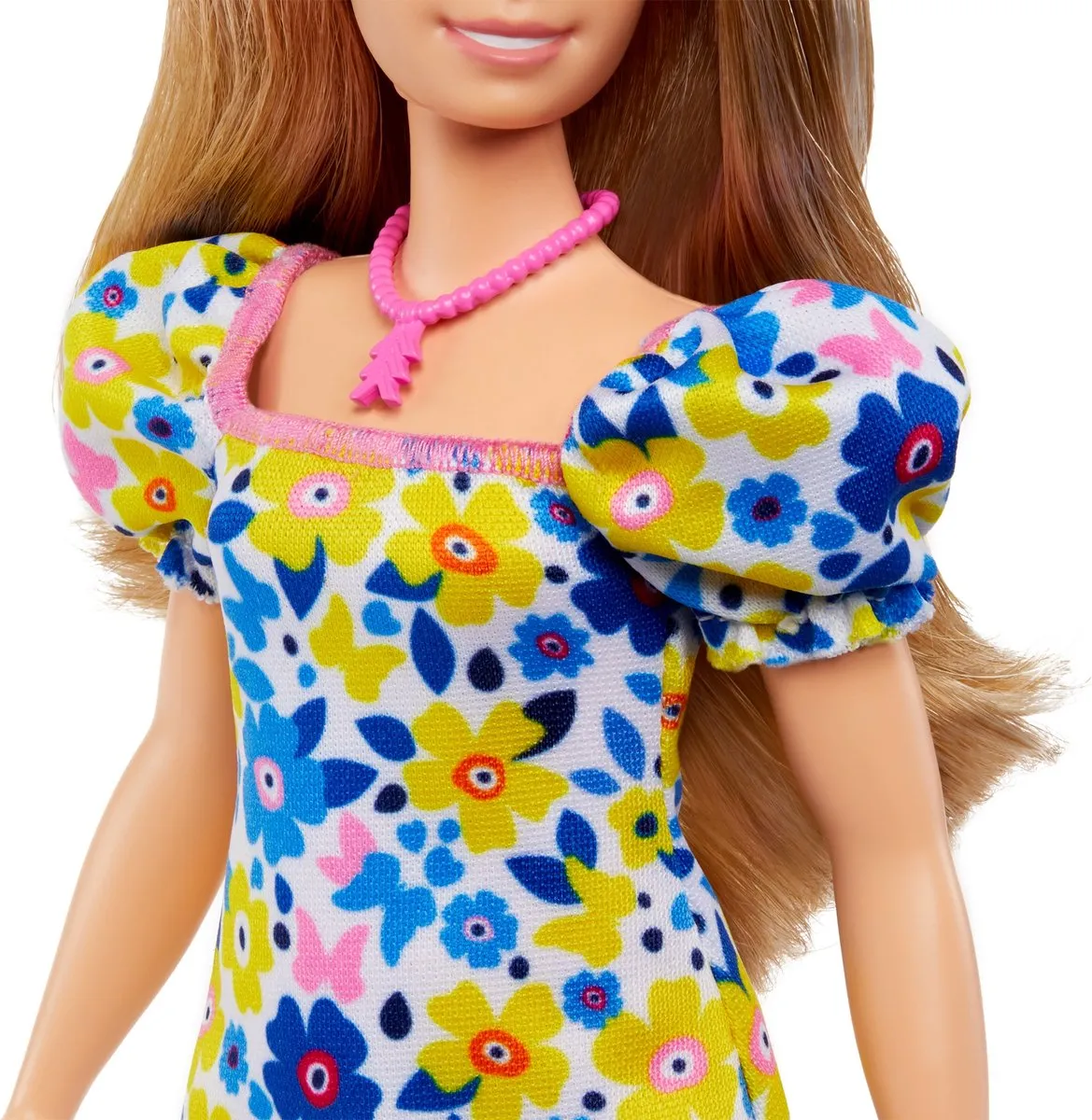 Barbie Fashionistas Bloemenjurk HJT05 - Barbiepop met Syndroom van Down
