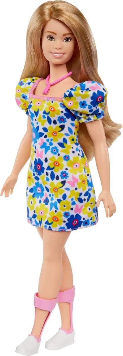 Barbie Fashionistas Bloemenjurk HJT05 - Barbiepop met Syndroom van Down - afbeelding 6 van 6