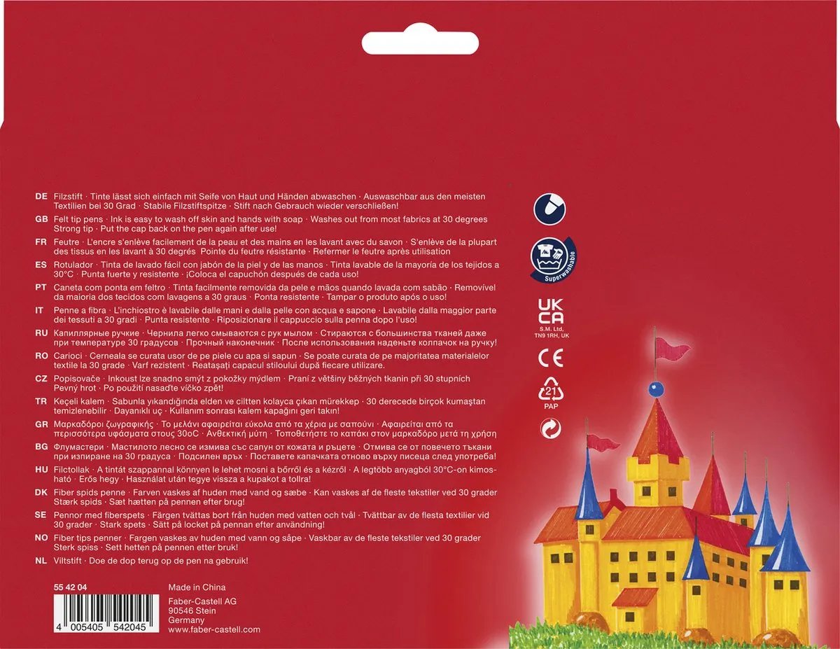 Faber-Castell Viltstiften FC-554204 - 50 Stuks - Assorti