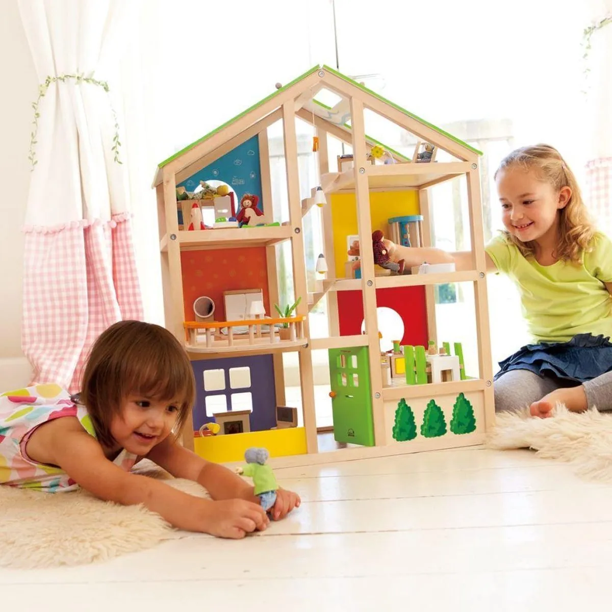 Hape Alle Seizoenen Poppenhuis - 15 Meubels - Veelkleurig
