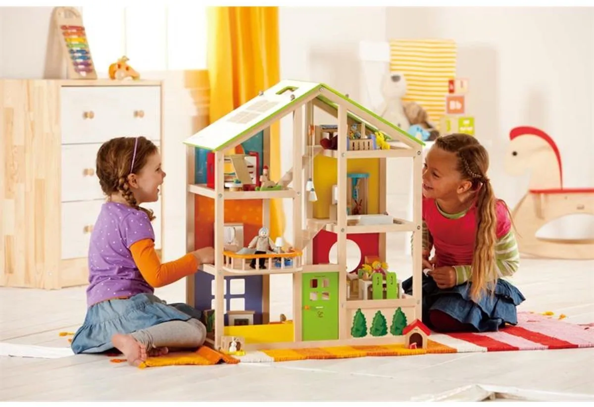 Hape Alle Seizoenen Poppenhuis - 15 Meubels - Veelkleurig