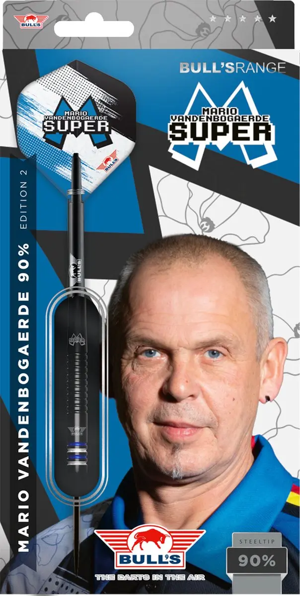 Bull's Mario Vandenbogaerde E2 90% Dartpijlen - 3 Stuks - Zwart