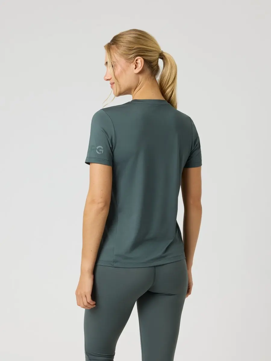 Björn Borg Dames Sportshirt Korte Mouw - Gerecycled Polyester - Urban Chic Groen L