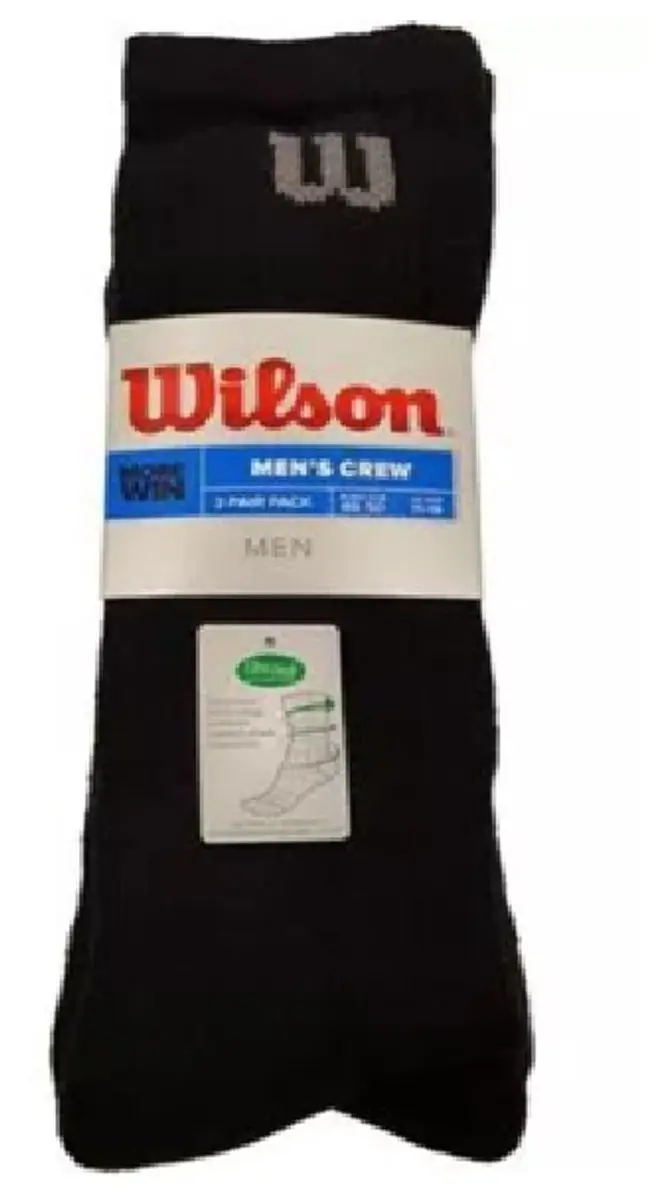 Wilson Men's Crew Sportsokken 3-pack - Zwart/Grijs