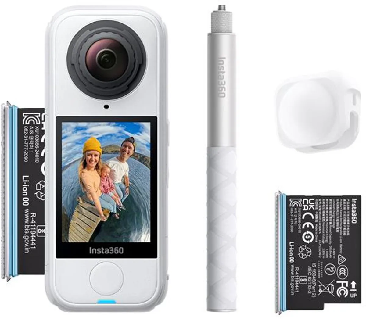 Insta360 – X4 Air Starter Bundel - Artic White - 8K 360° Video Action Camera - Met Selfie Stick & Lensbescherming