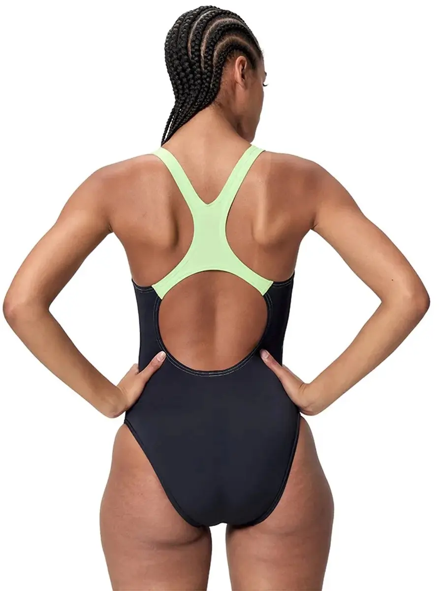 Speedo Medley Logo Medalist Badpak Dames - Zwart/Groen - 36