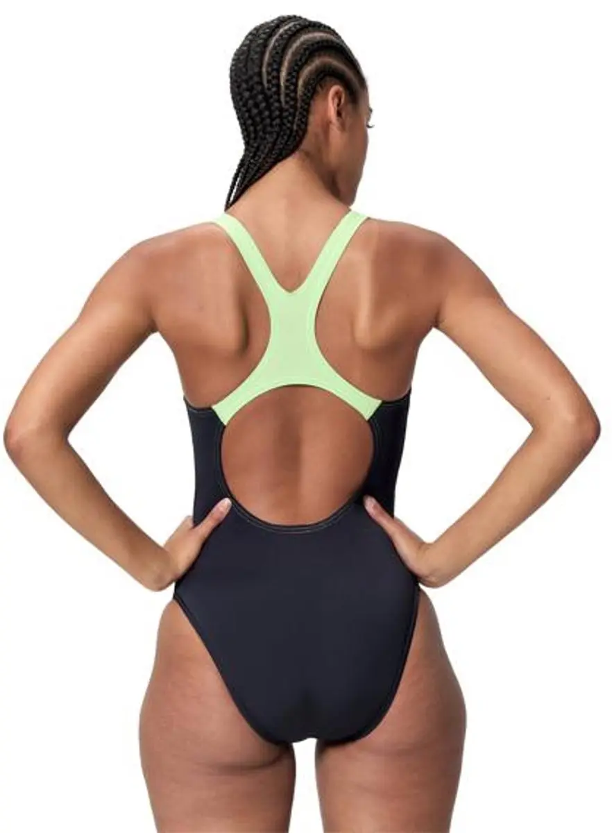 Speedo Medley Logo Medalist Badpak Dames - Zwart/Groen - 36