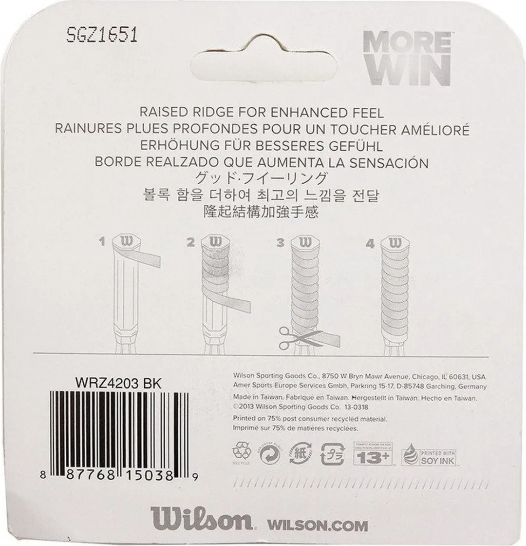 Wilson Cushion-Aire Classic Contour Tennis/Padel Grip - Zwart